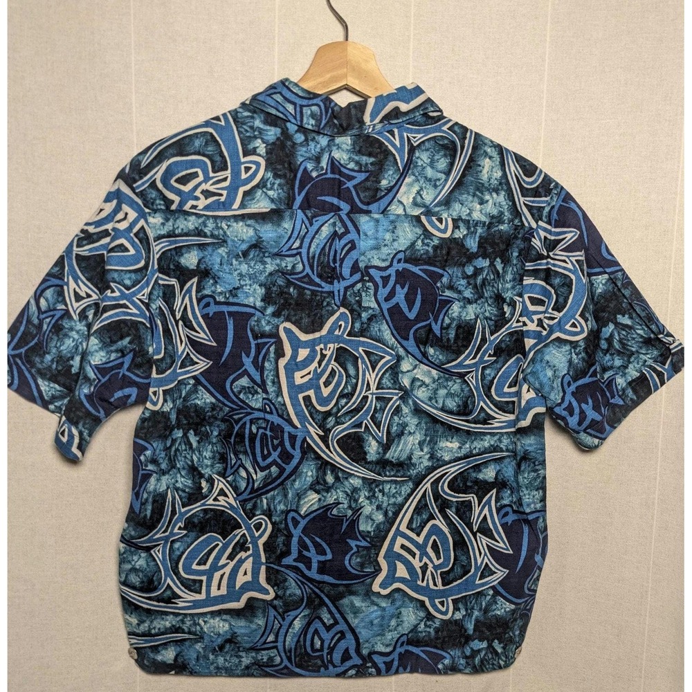 Cropped 50s Ka Lani Hapa Jac vintage barkcloth Hawaiian short sleeve button‎ up - Picture 2 of 5